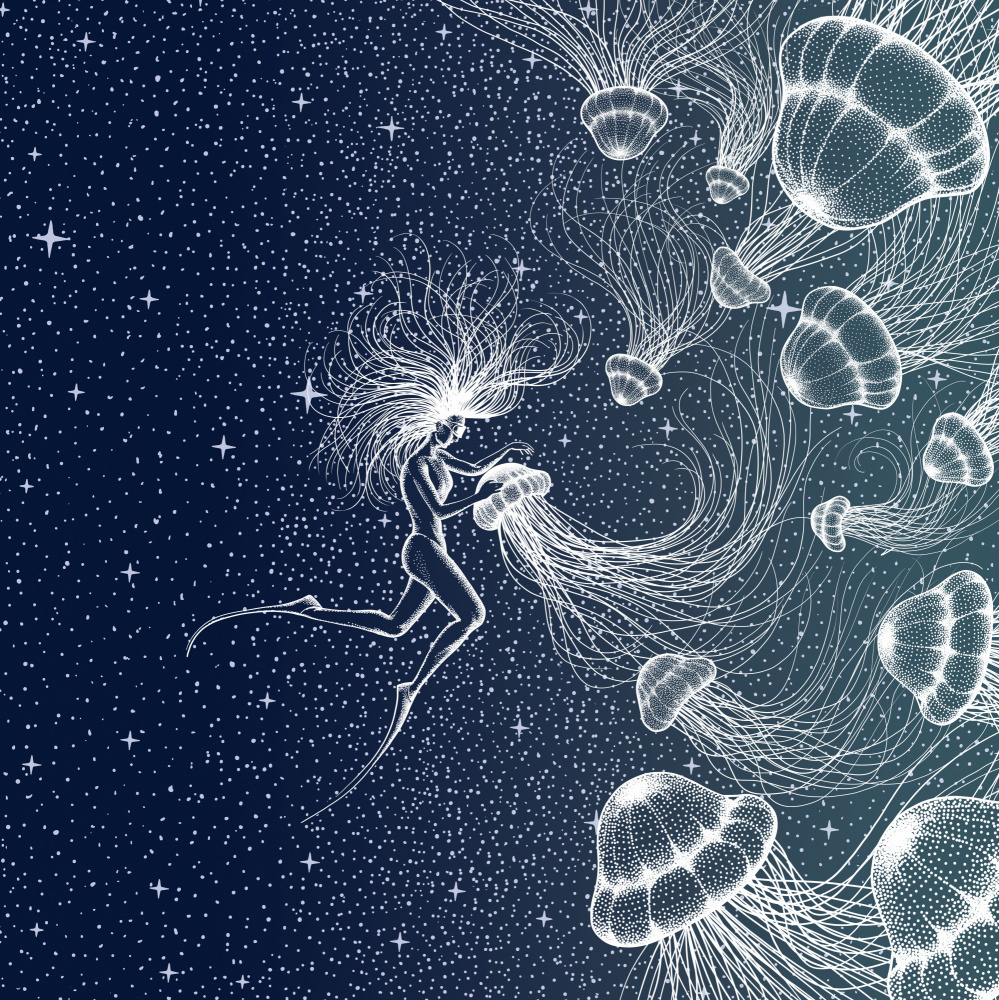 Cosmic Jellyfish Dream by Alirıza ÇAKIR — canvas wall art