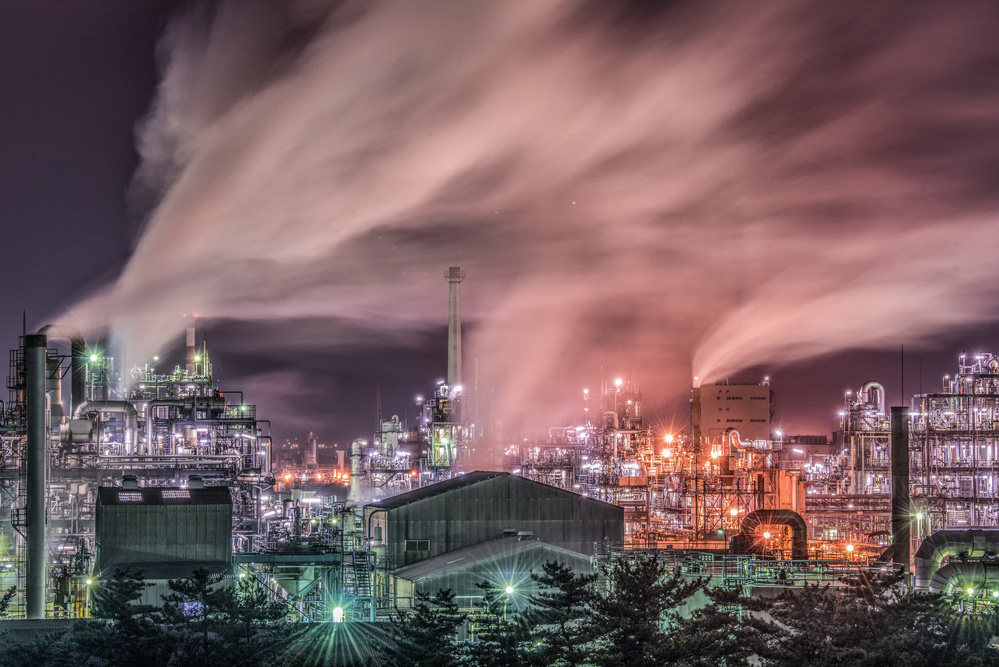Industrial Night Glow by Kobayashi Tetsurou — canvas wall art