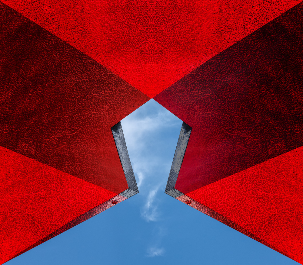 Geometric Red Sky by Harry Verschelden — canvas wall art