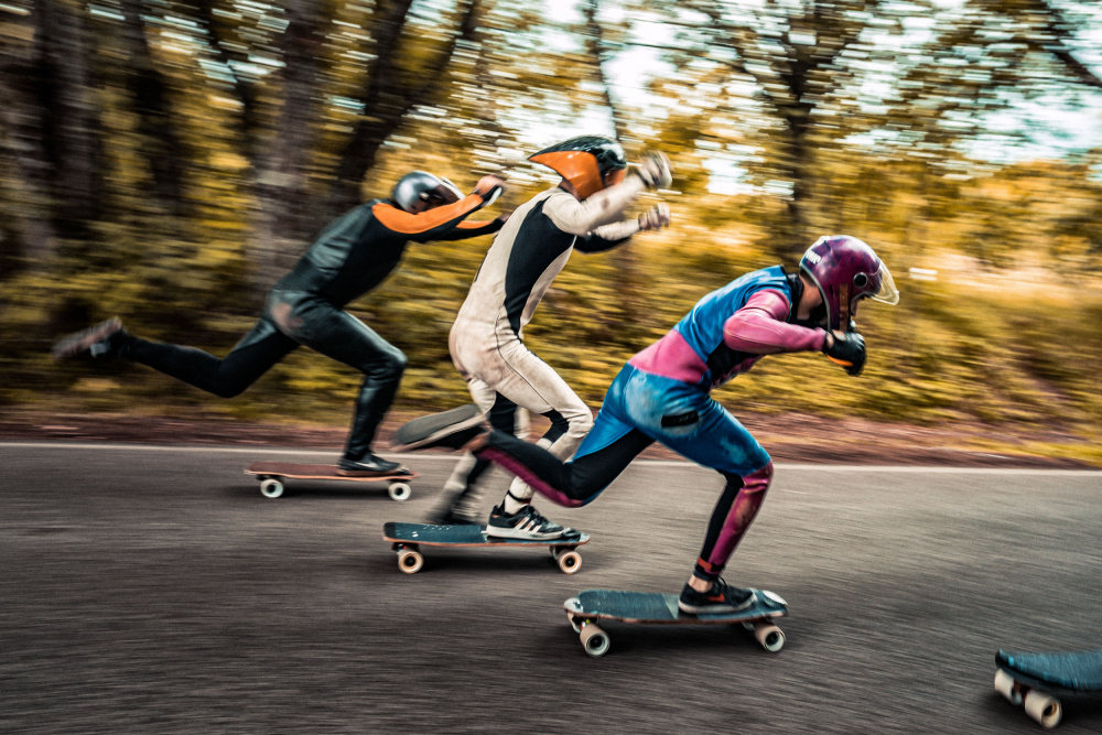 Fast Longboard Race by Petr Kleiner — canvas wall art