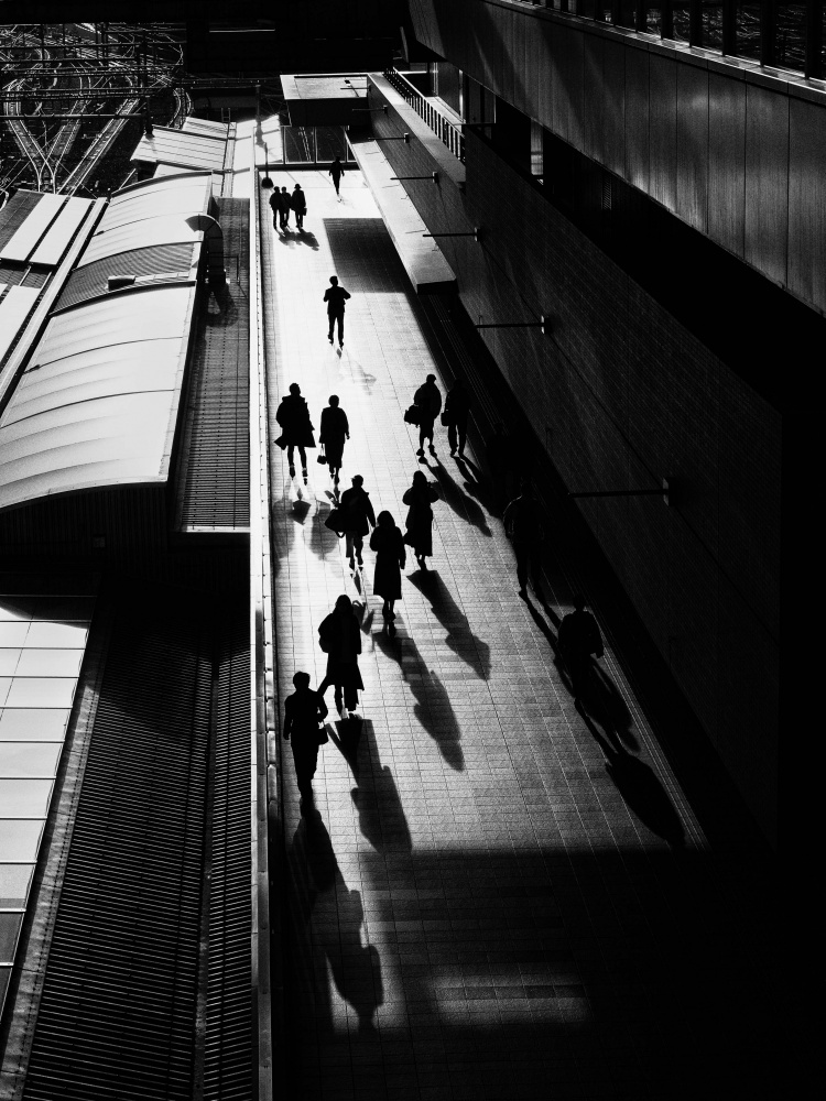Urban Silhouettes Walkway by Yoshie Makiya — canvas wall art