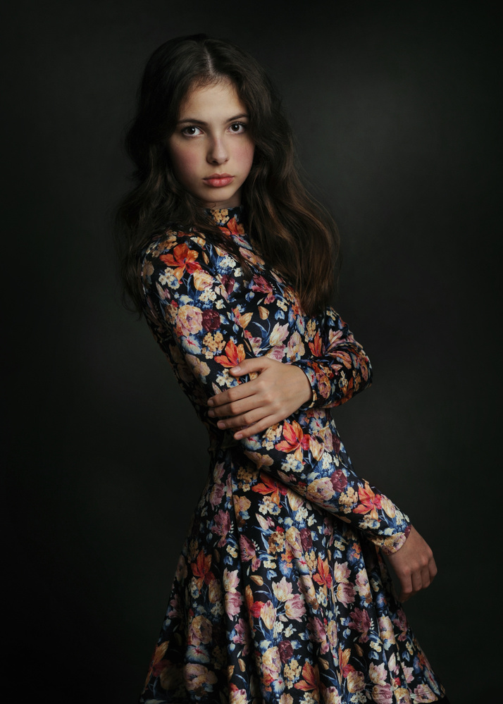 Elegant Floral Portrait by Monique — canvas wall art