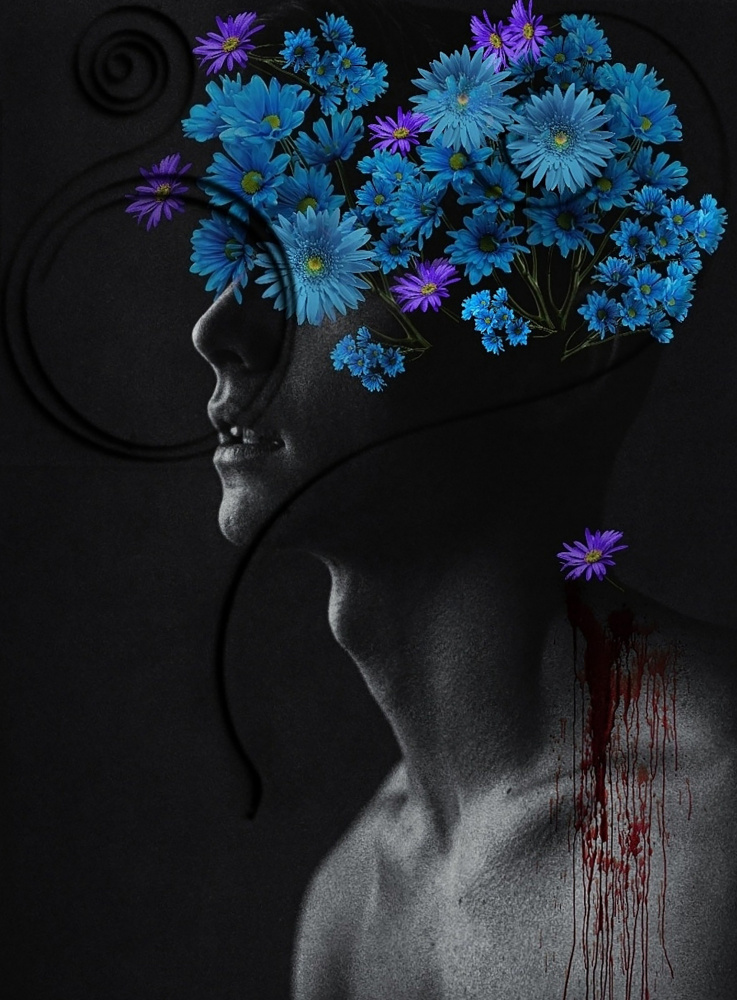 Conceptual Floral Mind by Ingrida Urbonavičienė — canvas wall art