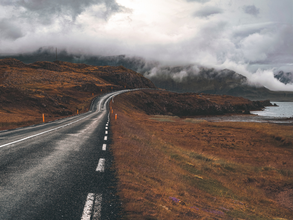 Dramatic Coastal Road by Dora Artemiadi — canvas wall art