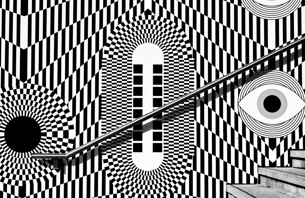 Geometric Optical Illusion by Wayne Pearson — canvas wall art