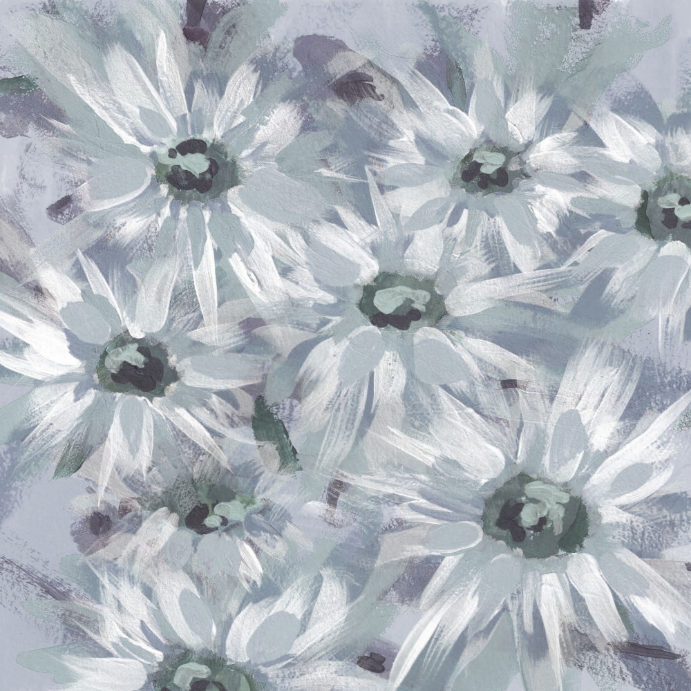 Soft Blue Daisies by Lori Ann Folz — canvas wall art