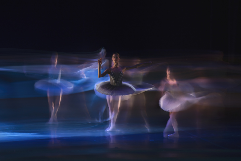 Dancing Ballerinas Light by Libby Zhang — canvas wall art