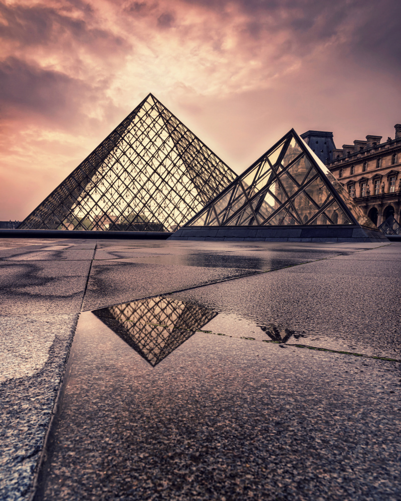 Paris Pyramid Reflections by Amir Ehrlich — canvas wall art