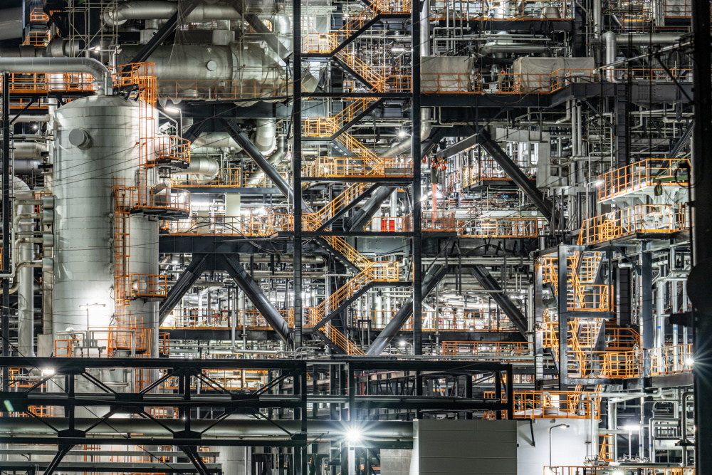 Industrial Plant Night Lights by Kobayashi Tetsurou — canvas wall art