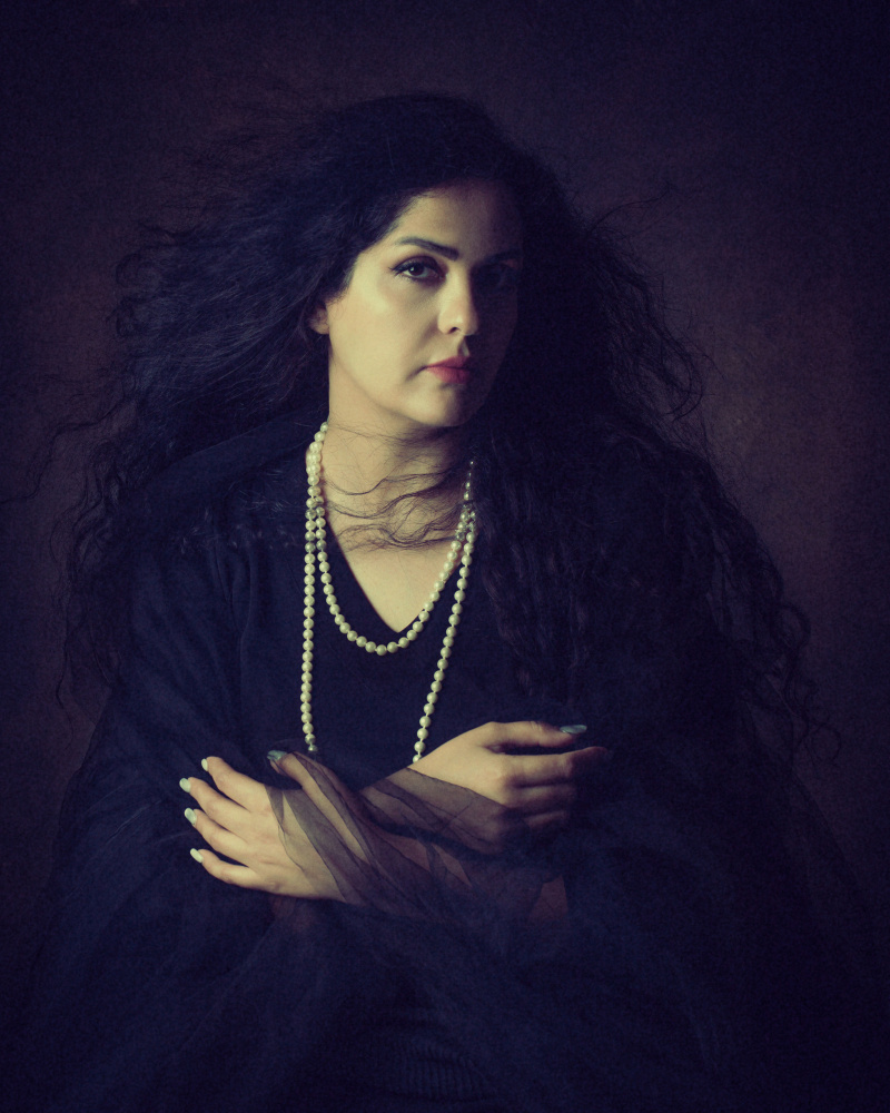 Elegant Pearl Woman by Mehdi Mokhtari — canvas wall art