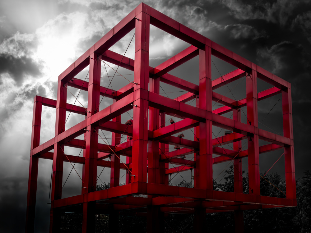 Dramatic Red Frame by Angel Villalba — canvas wall art