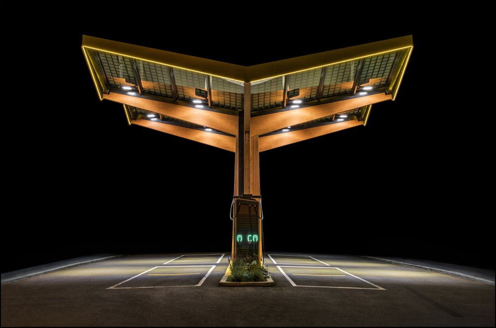Modern Solar Charging Station by Jan Scheunders — canvas wall art