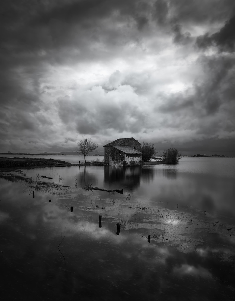 Dramatic House Reflection by Joaquin Guerola — canvas wall art