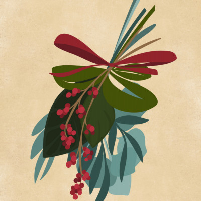 Thea holiday bouquet in sepia