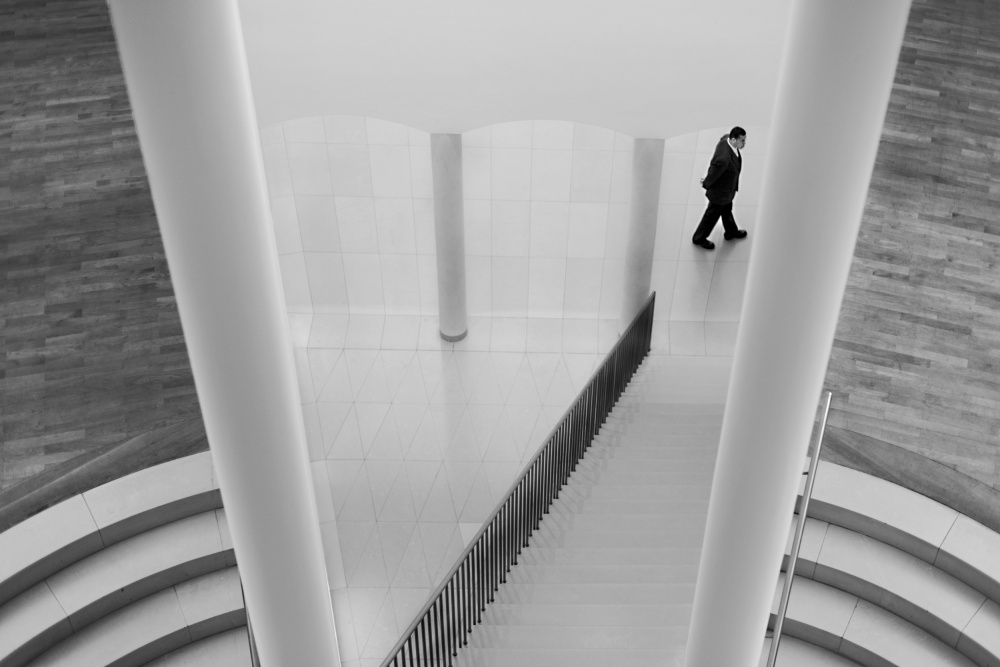 Man in Modern Architecture by Rolf Endermann — canvas wall art