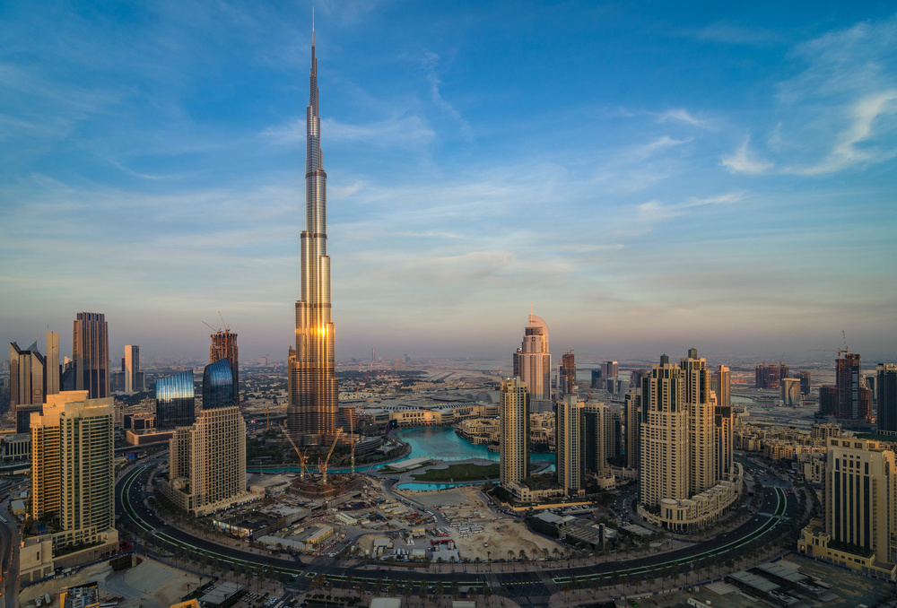 Burj Khalifa Golden Sunset by Zohaib Anjum — canvas wall art