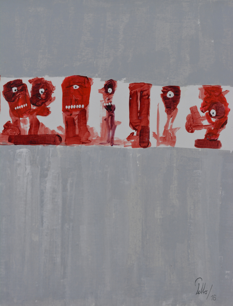 Quirky Red Characters by Mr PETTO — canvas wall art