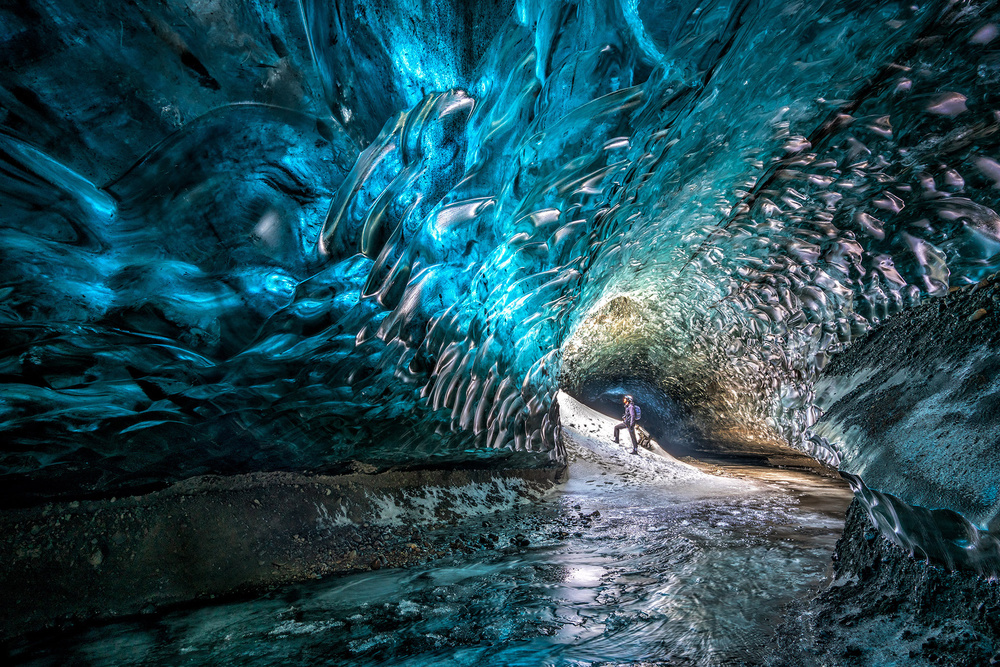 Blue Ice Cave Passage by Álvaro Pérez &amp Jose M. Pérez. Brothers — canvas wall art