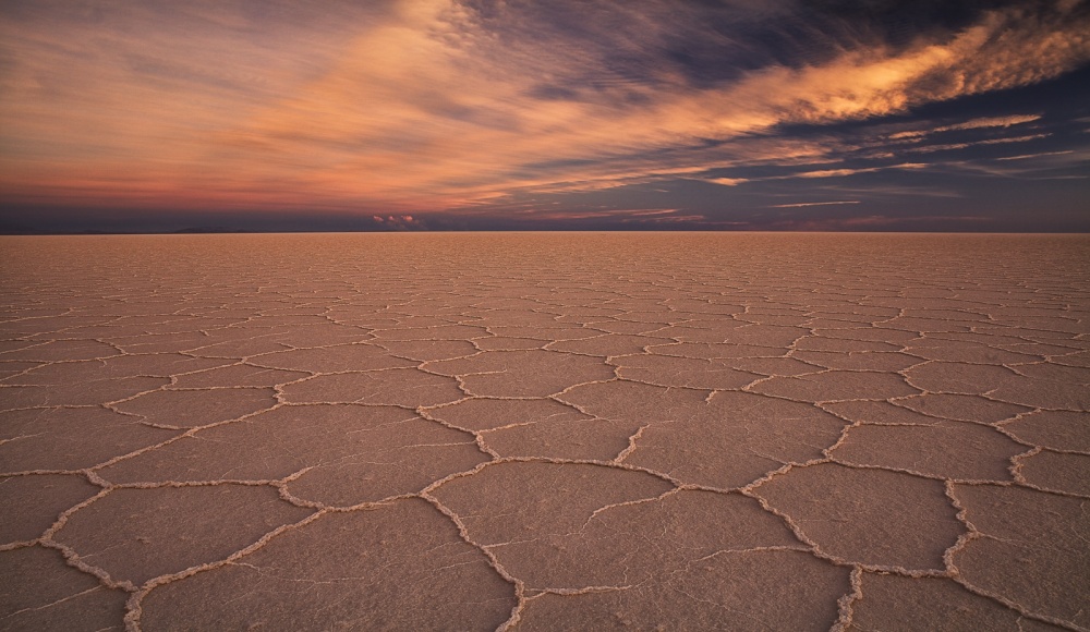 Sunset Salt Flat Landscape by Margarita Chernilova — canvas wall art