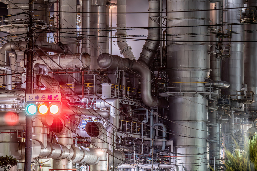 Industrial Night Glow by Kobayashi Tetsurou — canvas wall art