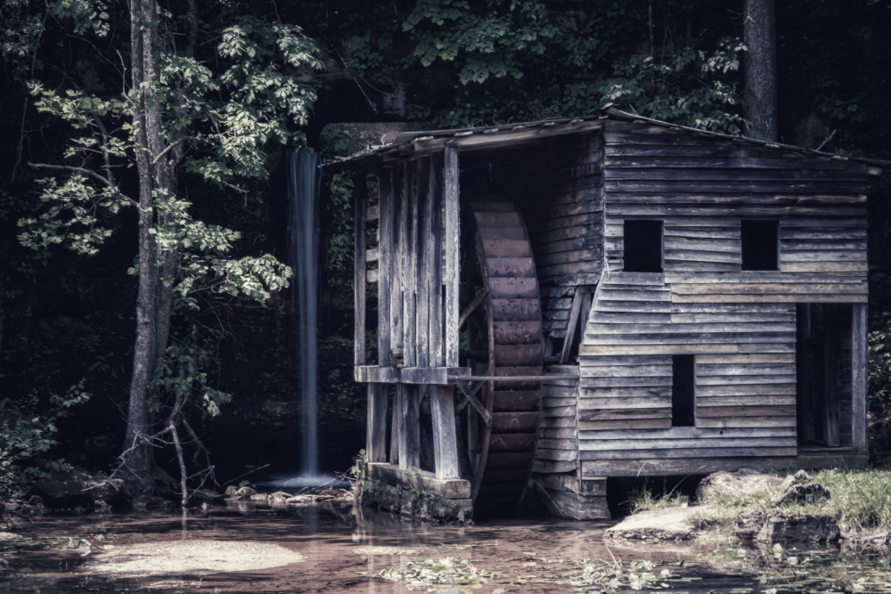 Rustic Water Mill Waterfall by GuruShots — canvas wall art