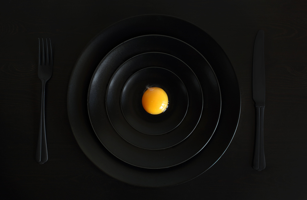 Minimalist Egg Yolk by Victoria  Glinka — canvas wall art