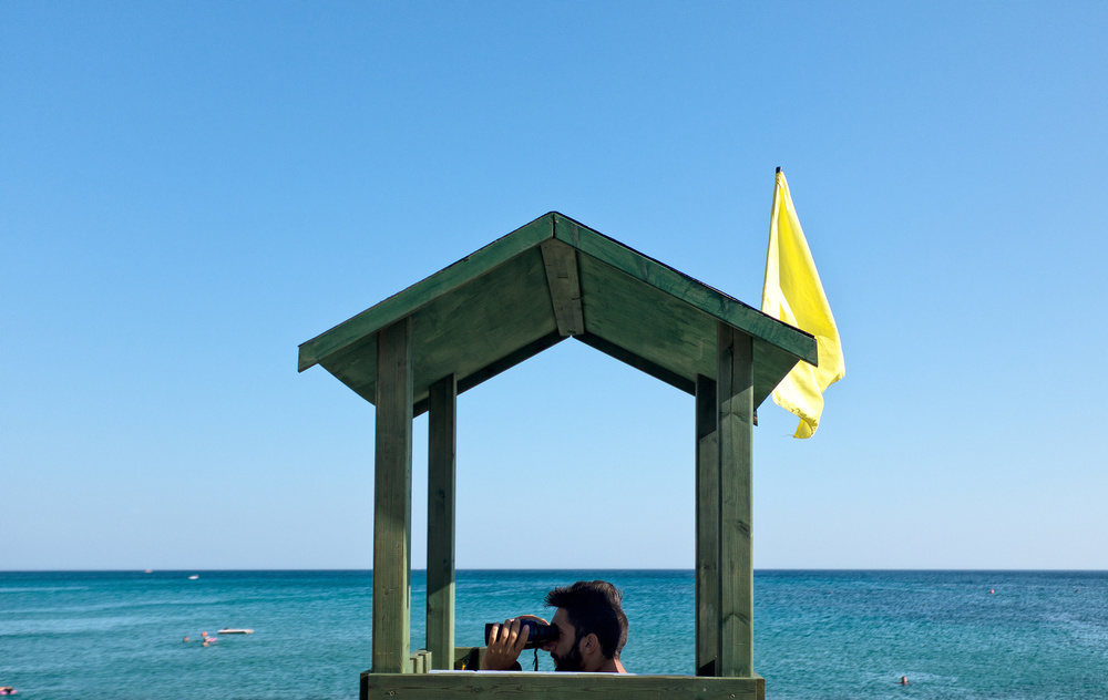 Lifeguard Ocean Watch by Lorenzo Grifantini — canvas wall art